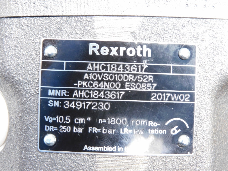 REXROTH A10VSO10DR/52R-PKC64N00 ES0857 AHC1843617 250BAR NSNP