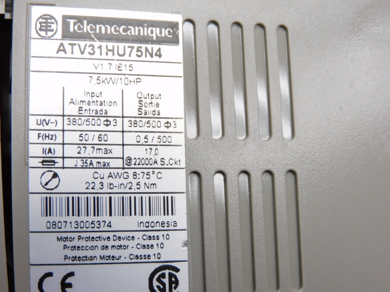 TELEMECANIQUE ATV31HU75N4 380/500V 35A (AS PICTURED) NSNP