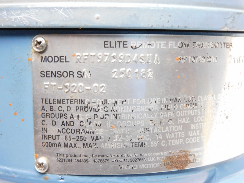 MICRO MOTION RFT9799D4SUA 83-250VAC UNMP