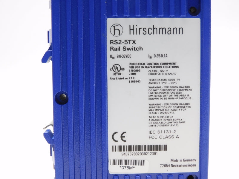 HIRSCHMANN RS2-5TX 9,6-32VDC 0,35-0,1A NSMP