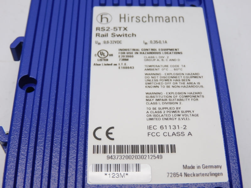 HIRSCHMANN RS2-5TX 9,6-32VDC 0,35-0,1A NSNP