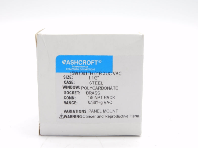 ASHCROFT 15W1001TH01BXUCVAC 0/30"HGVAC NSMP