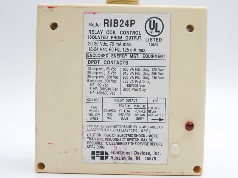 FUNCTIONAL DEVICES RIB24P 600VAC 20A UNMP