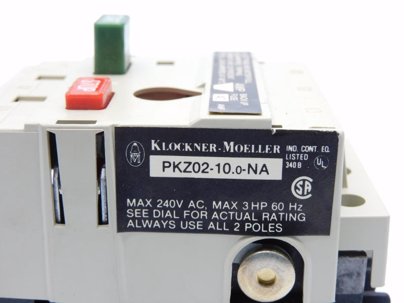 KLOCKNER MOELLER PKZ02-10.0-NA 240VAC 6-10A NSNP