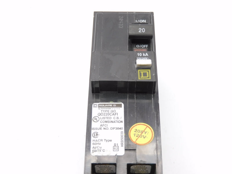 SQUARE D QO220CAFI 120/240V 20A NSNP