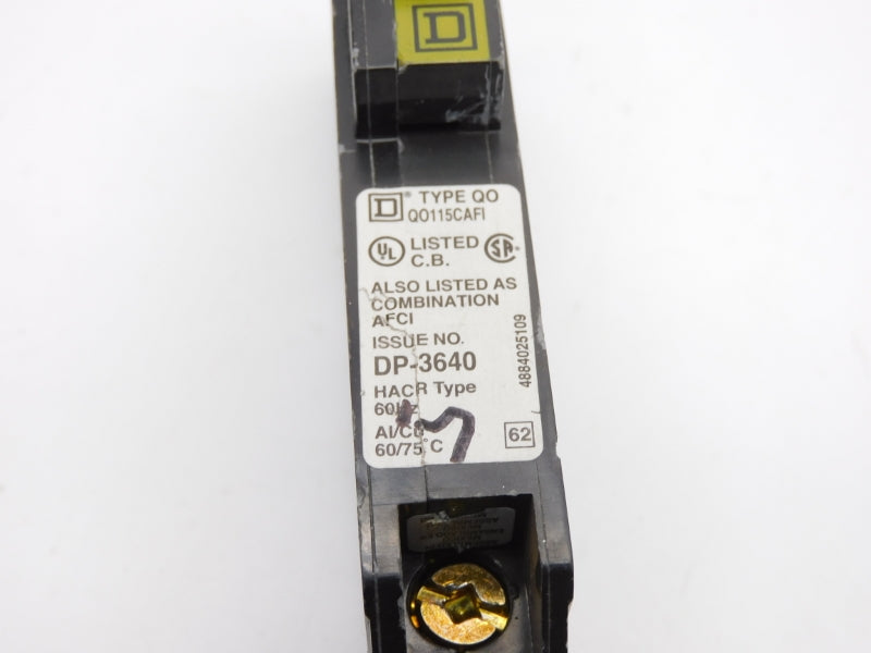 SQUARE D QO115CAFI 120V 15A (AS PICTURED) NSNP
