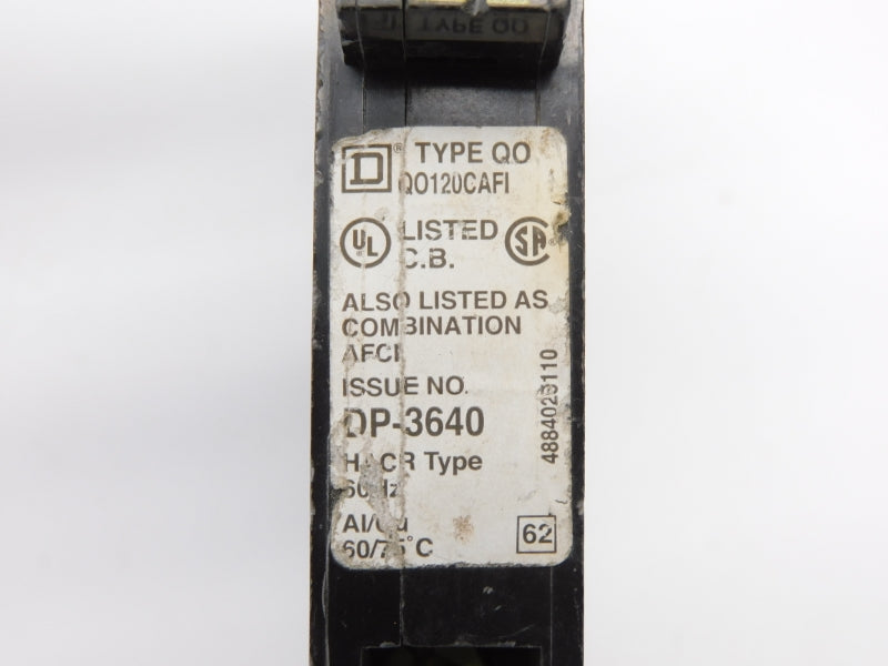 SQUARE D QO120CAFI 120V 20A (AS PICTURED) UNMP