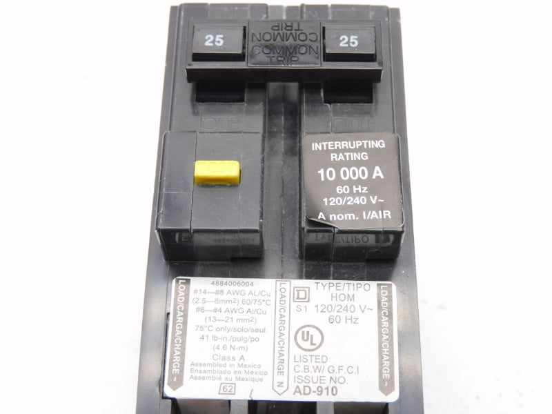 SQUARE D HOM225GFI 120/240V 25A NSNP
