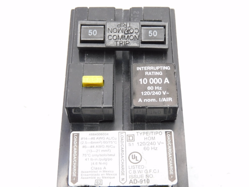 SQUARE D HOM250GFI 120/240V 50A (AS PICTURED) NSNP