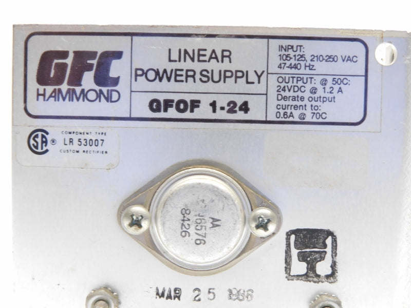 GFC HAMMOND GFOF1-24 210-250VAC 1.2A UNMP