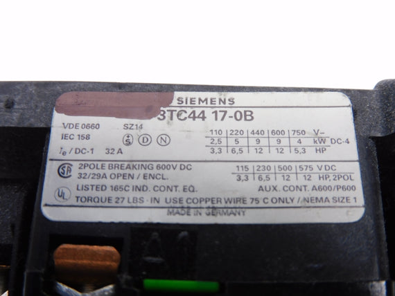 SIEMENS 3TC4417-0B 48/58V 32A UNMP