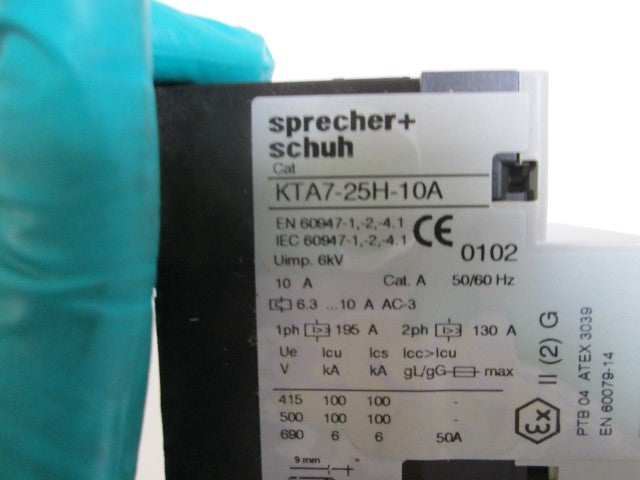 SPRECHER+SCHUH CIRCUIT BREAKER KTA7-25H-10A *NEW IN BOX*