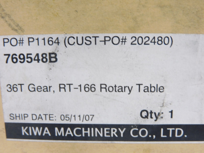 KIWA MACHINERY 769548B 36T NSMP