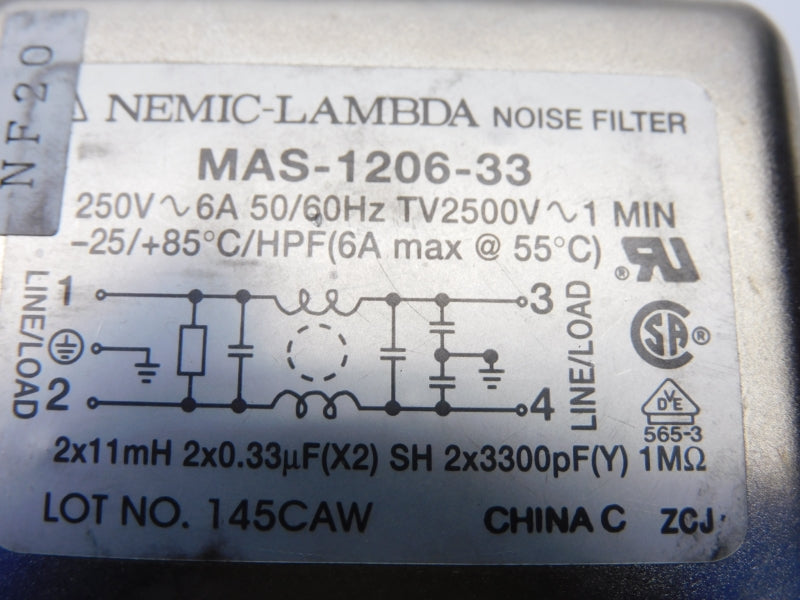 NEMIC-LAMBDA MAS-1206-33 250V 6A UNMP