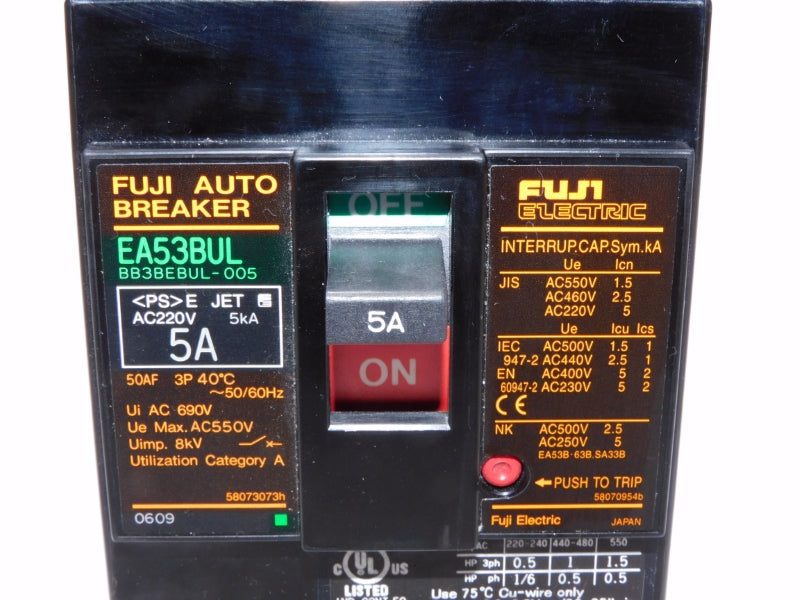 FUJI ELECTRIC BB3BEBUL-005 EA53BUL 550VAC 5A NSMP