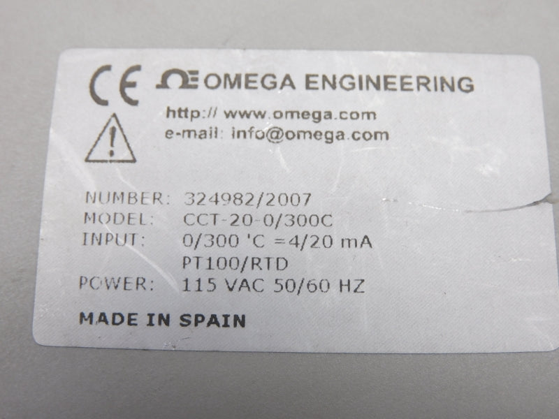 OMEGA CCT-20-0/300C 115VAC 0/300'C NSNP