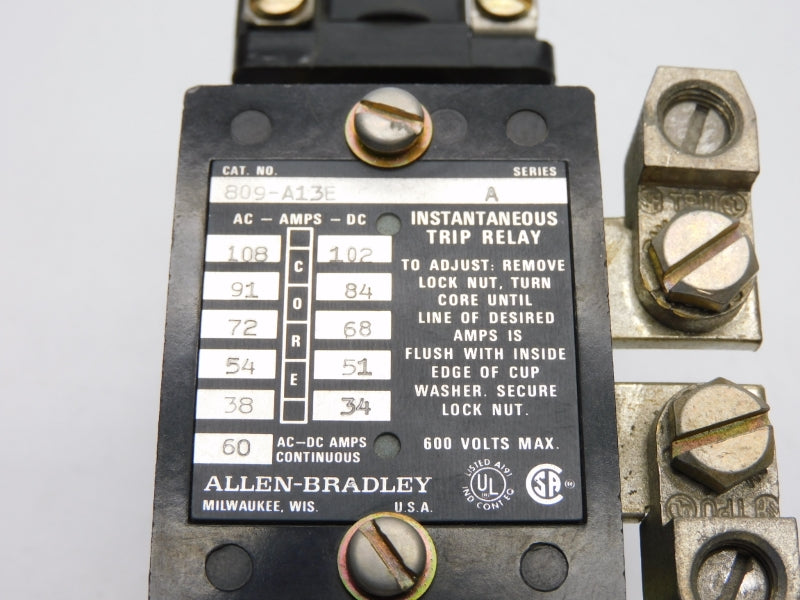 ALLEN BRADLEY 809-A13E SER. A 600V 60-108A NSNP