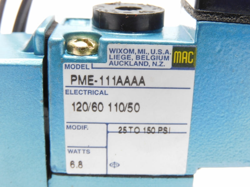MAC 811C-PM-111AA-193 PME-111AAA 110/120V 150PSI UNMP