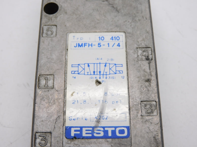 FESTO JMFH-5-1/4 10410 SER. K202 21.8-116PSI UNMP