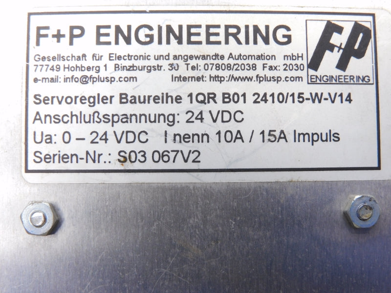 F+P ENGINEERING 1QRB012410/15-W-V14 24VDC 15A UNMP