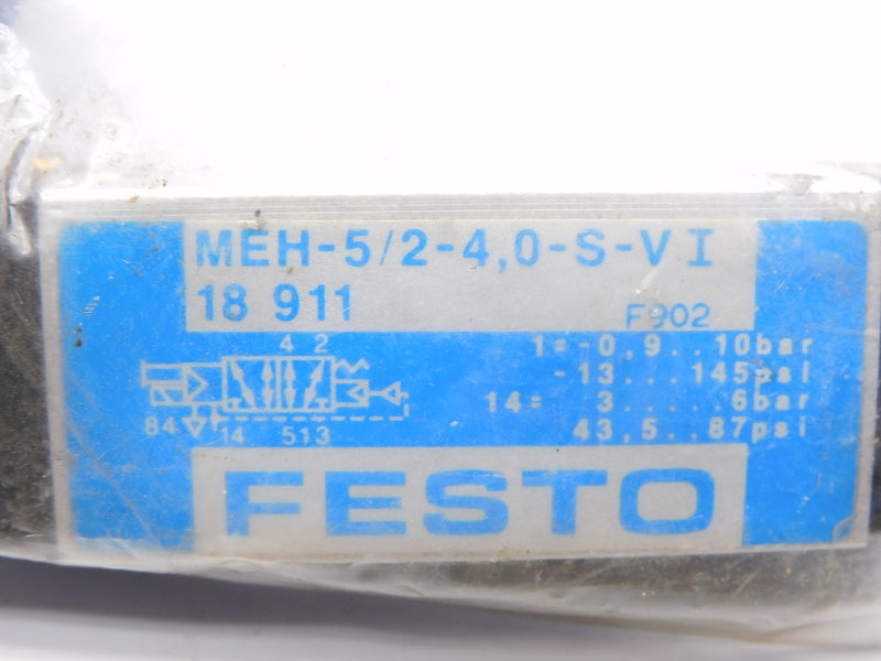 FESTO MEH-5/2-4,0-S-VI 18911 SER. F902 -13-145PSI NSNP