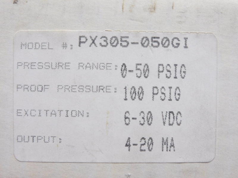 OMEGA PX305-050GI 6-30VDC 100PSI NSMP