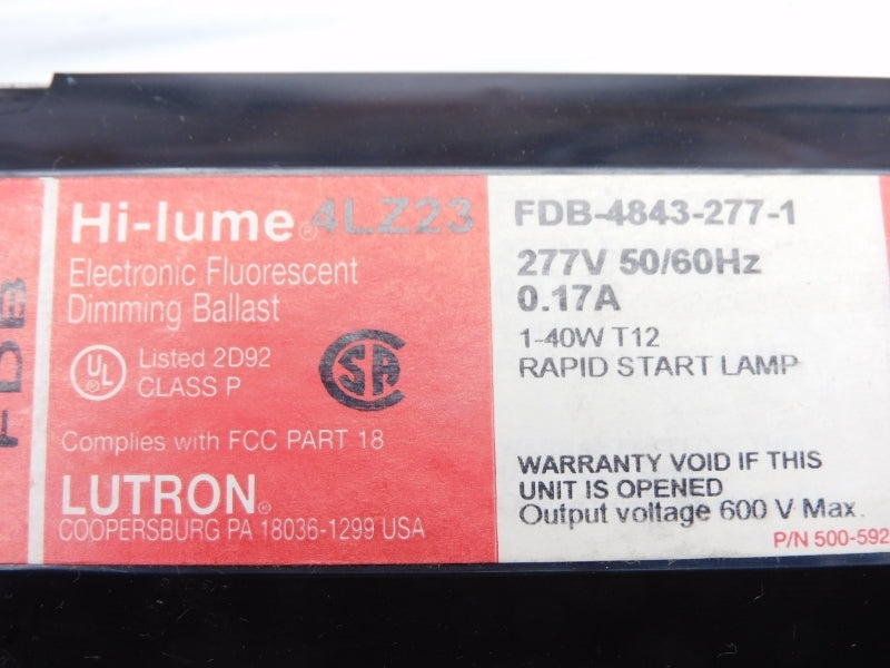 LUTRON FDB-4843-277-1 277V 0.17A NSNP