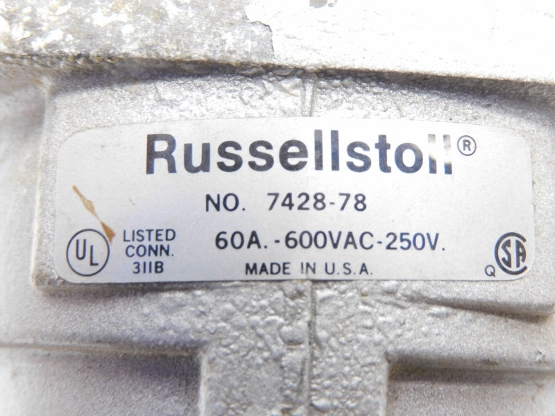 RUSSELLSTOLL 7428-78 600VAC 60A (AS PICTURED) UNMP