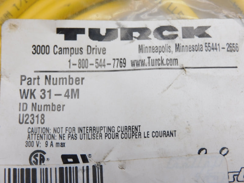 TURCK WK31-4M U2318 300V 9A NSMP