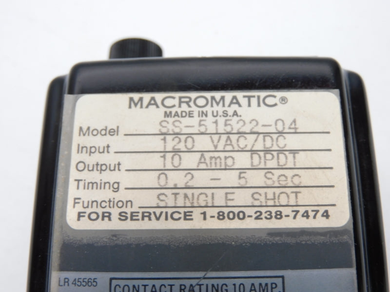 MACROMATIC SS-51522-04 120VAC/DC 10A 0.2-5S UNMP