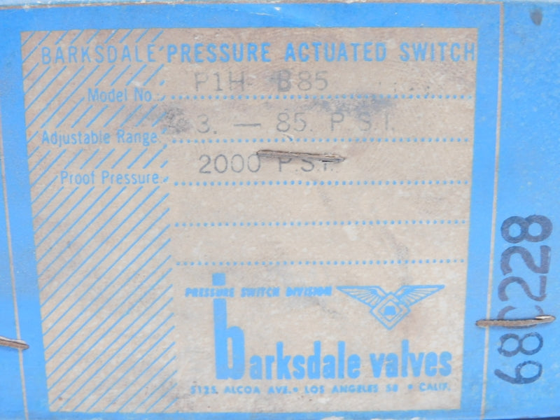 BARKSDALE P1H-B85 460V 25A 2000PSI NSMP