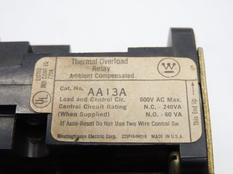 WESTINGHOUSE AA13A 600VAC UNMP