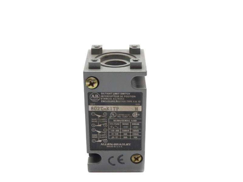 ALLEN BRADLEY 802T-K1TP SER. H 120-300VAC 60A (AS PICTURED) UNMP