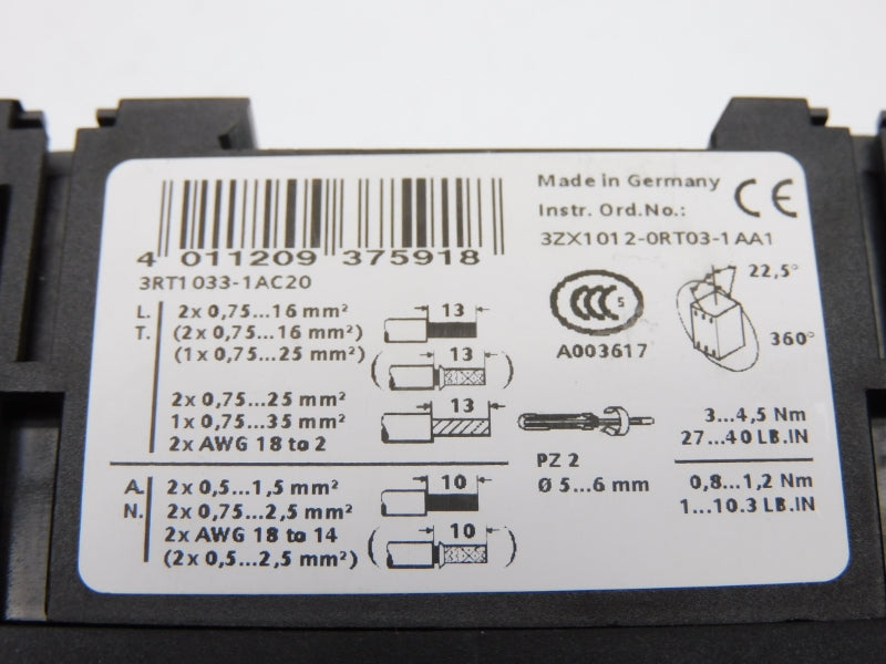 SIEMENS 3RT1033-1AC20 24V NSMP