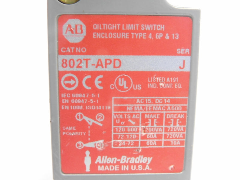 ALLEN BRADLEY 802T-APD SER. J 120-600VAC 60A (AS PICTURED) UNMP