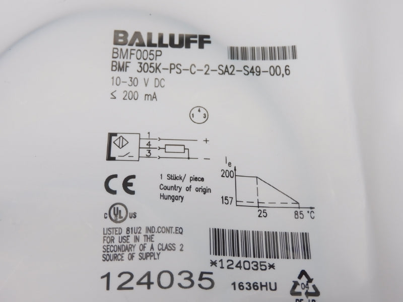 BALLUFF BMF305K-PS-C-2-SA1-S49-00,6 BMF005P 10-30VDC NSMP
