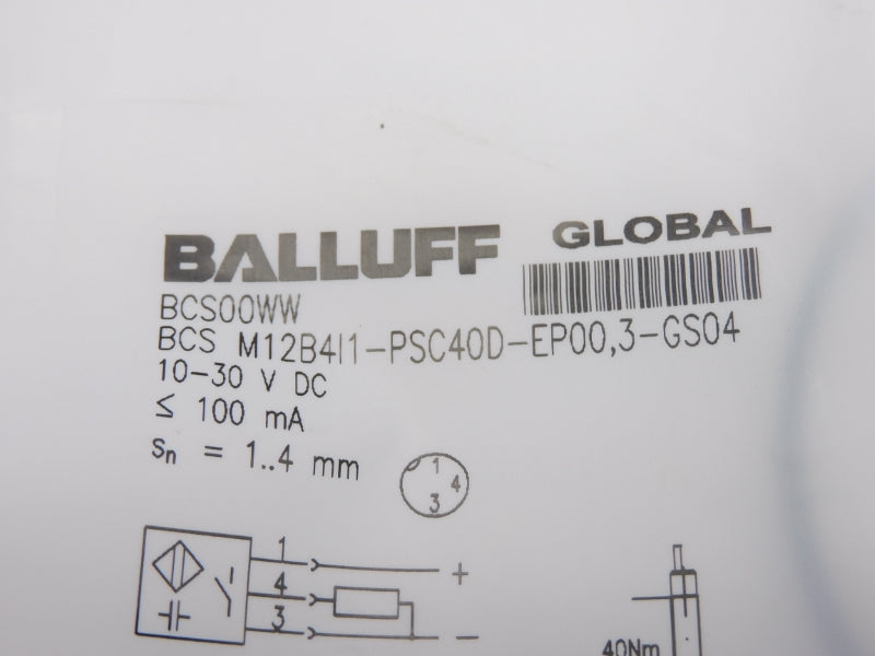 BALLUFF BCSM12B4I1-PSC40D-EP00,3-GS04 BCS00WW 10-30VDC NSMP