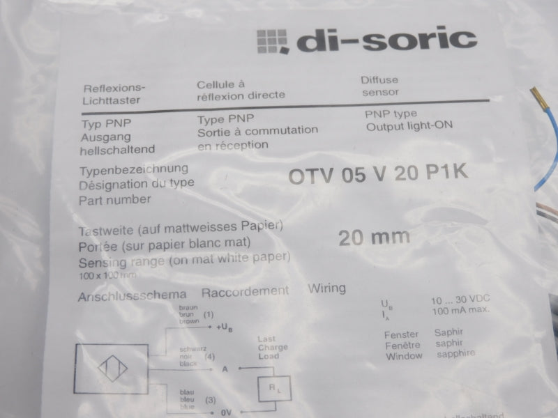 DI-SORIC OTV05V20P1K 10-30VDC NSMP