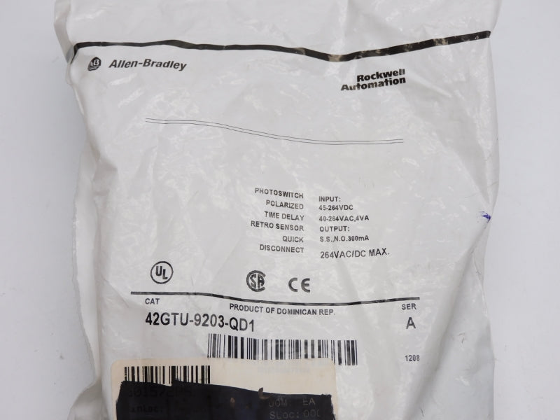 ALLEN BRADLEY 42GTU-9203-QD1 SER. A 264VAC/DC NSMP