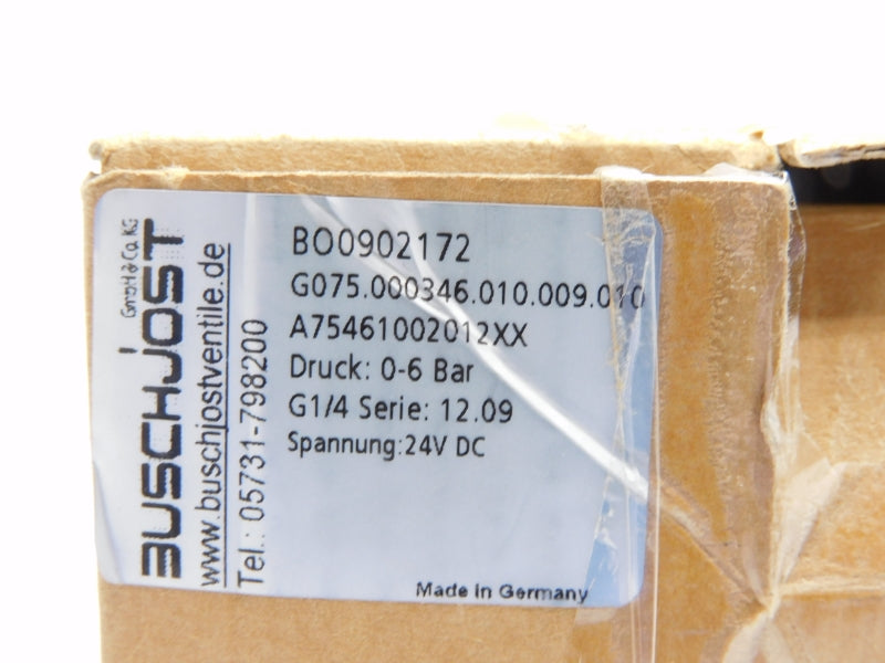 BUSCHJOST G075.000346.010.009.010 BO0902172 24VDC 0-6BAR 1/4" NSMP