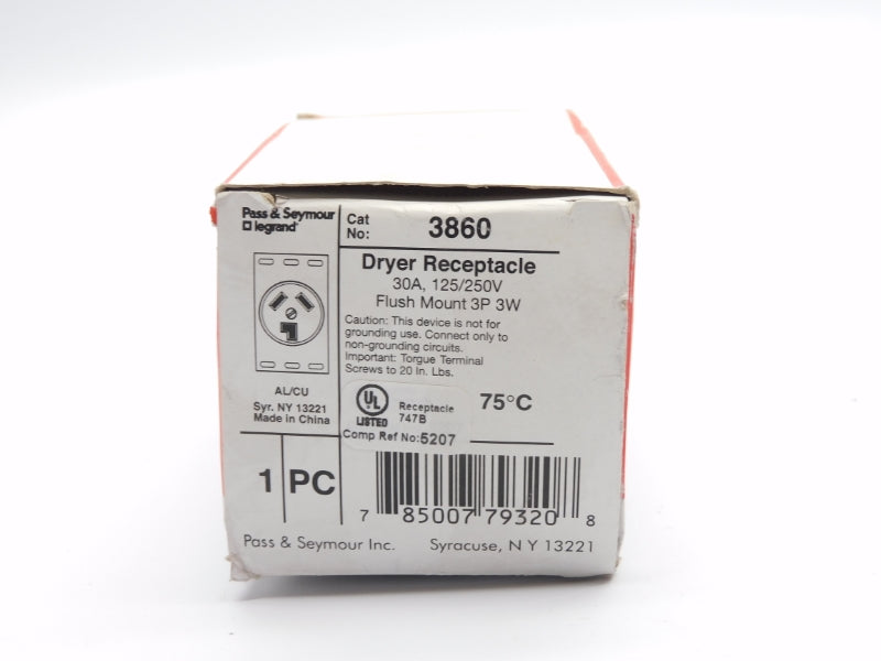 PASS&SEYMOUR LEGRAND 3860 125/250V 30A NSMP