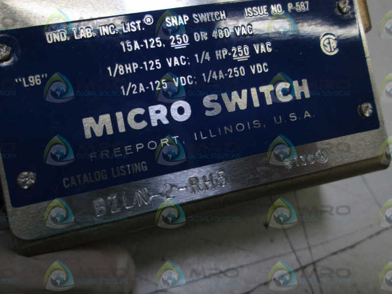 MICROSWITCH BZLN-2-RH5 LIMIT SWITCH *NEW NO BOX*
