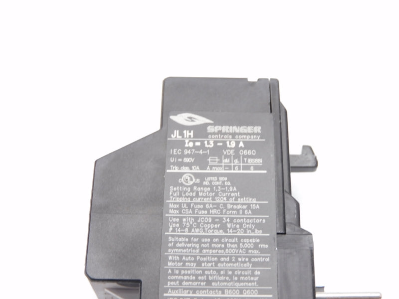 SPRINGER JL1H 690V 1.3-1.9A NSMP