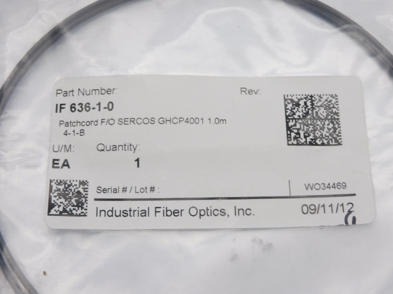 INDUSTRIAL FIBER OPTICS IF636-1-0 1.0M NSMP