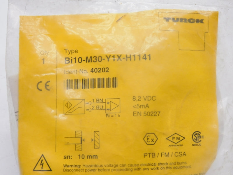 TURCK BI10-M30-Y1X-H1141 40202 8,2VDC NSMP