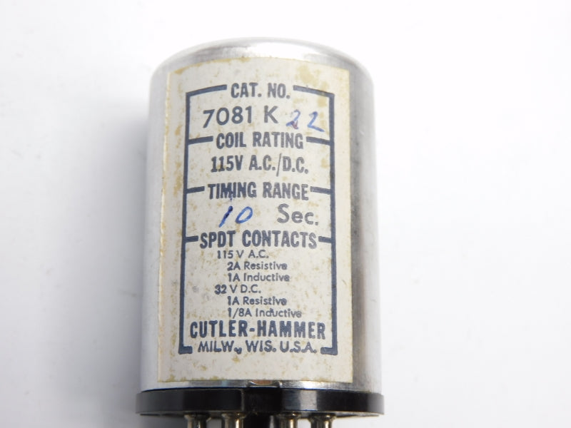 CUTLER HAMMER 7081K22 115VAC/DC 2A 10S UNMP