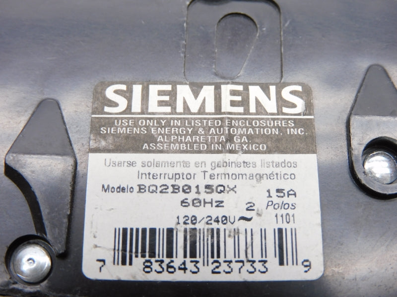 SIEMENS BQ2B015QX 120/240V 15A (AS PICTURED) NSNP
