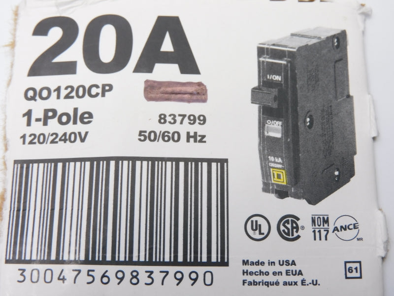 SQUARE D QO120CP 120/240V 20A NSNP