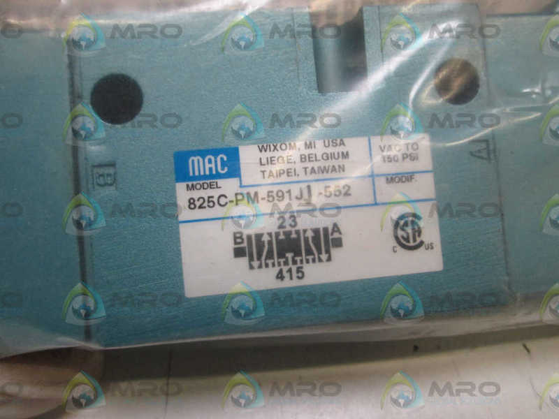 MAC 825C-PM-591JJ-552 SOLENOID VALVE *USED*