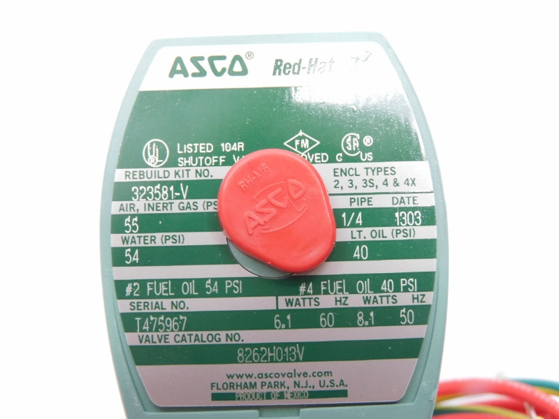 ASCO 8262H013V 110/120V 54PSI 1/4" NSMP
